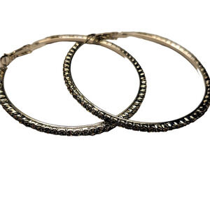 Timeless Elegance: Silver-Plated Hoop Earrings with Zircon Stone